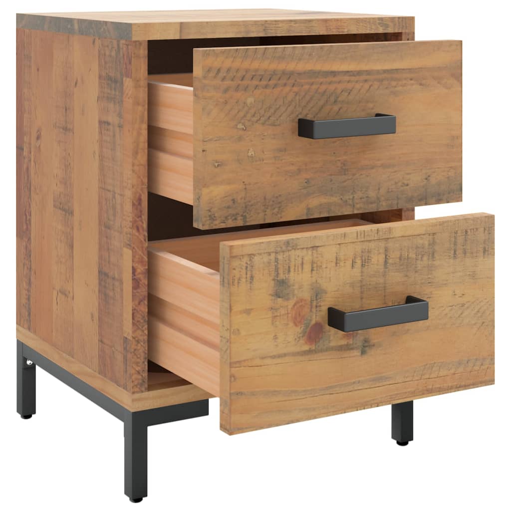 Comodino Marrone 36x30x45 cm in Legno Massello di Pino