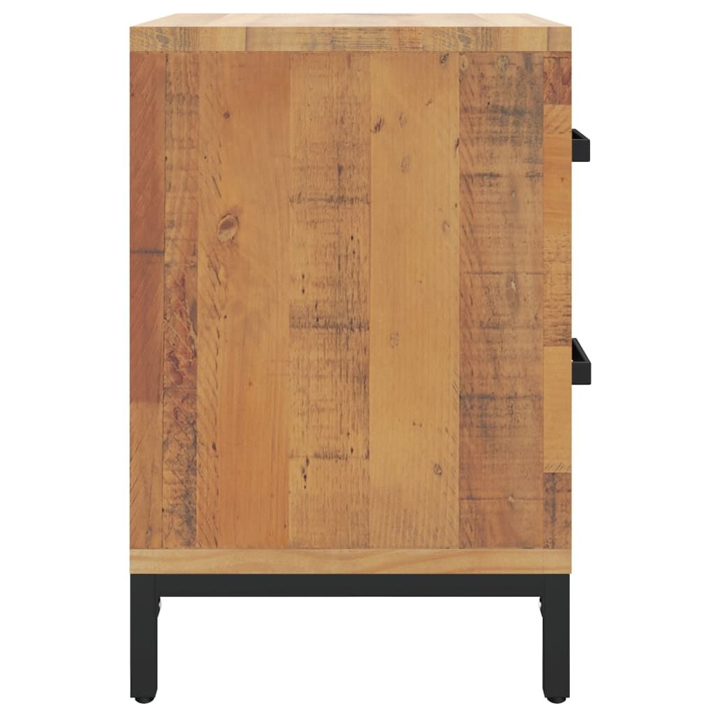 Comodino Marrone 36x30x45 cm in Legno Massello di Pino