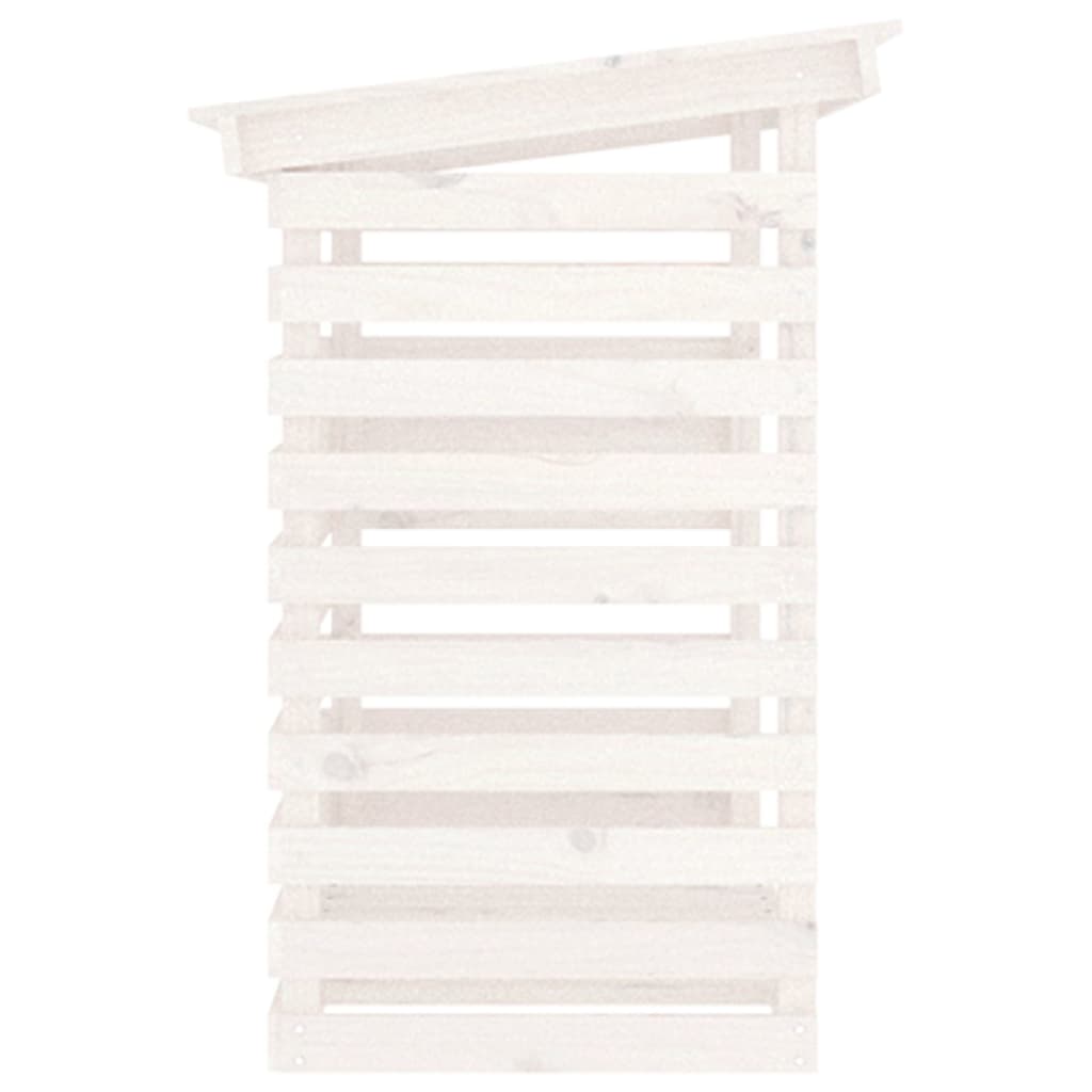 Portalegna Bianco 108x73x108 cm in Legno Massello di Pino