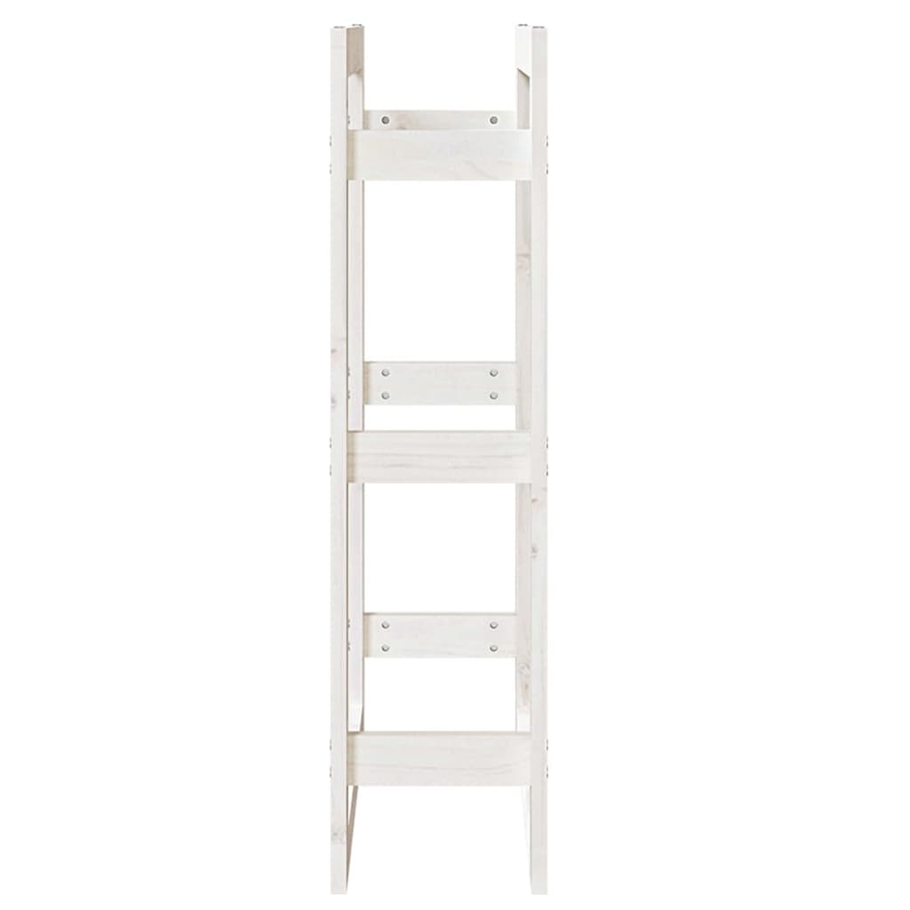 Portalegna Bianco 60x25x100 cm in Legno Massello di Pino