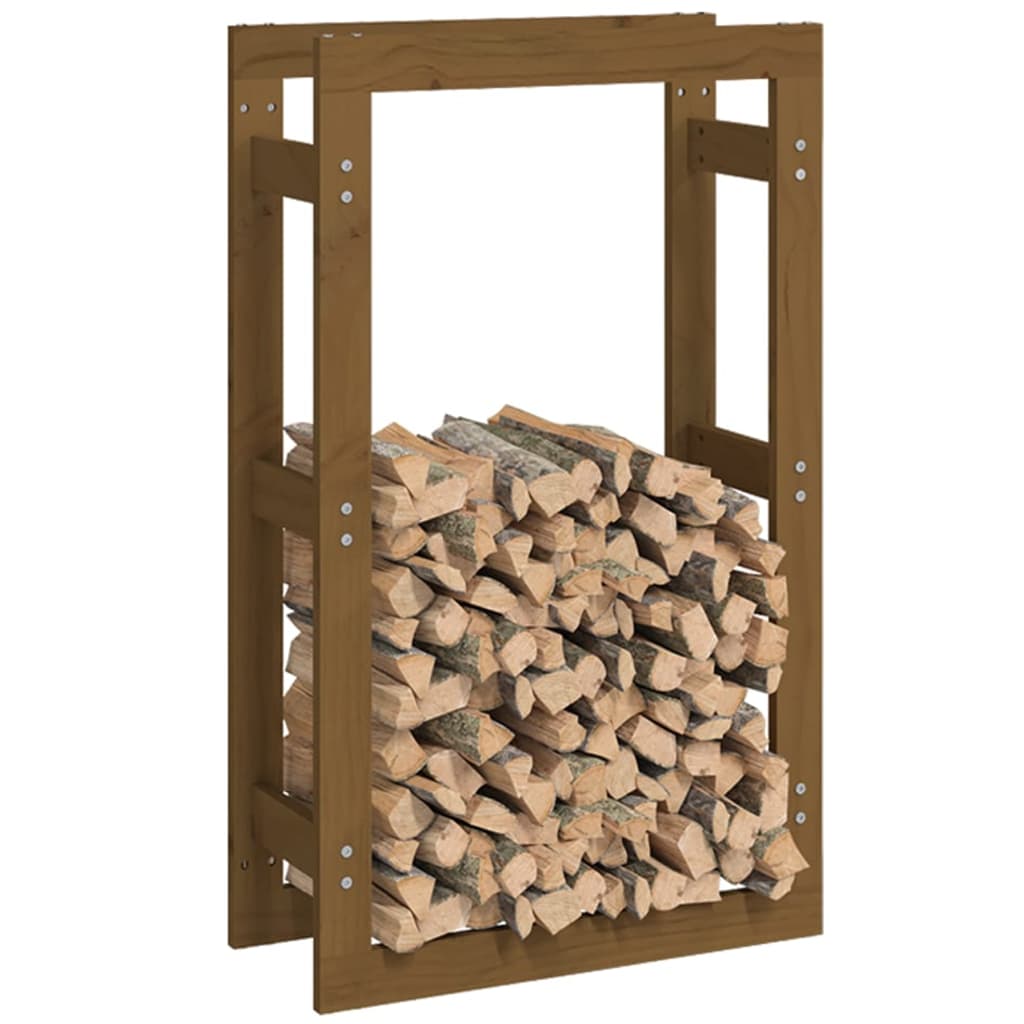 Portalegna Marrone Ambra 60x25x100 cm in Legno Massello di Pino