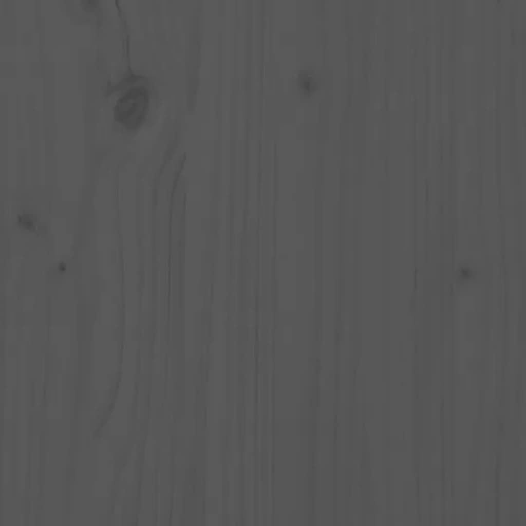 Portalegna Grigio 100x25x100 cm in Legno Massello di Pino