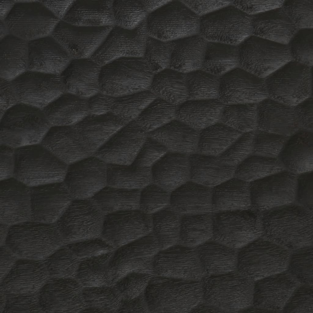 Comodini 2pz Neri 40x33x46 cm in Legno Massello di Mango