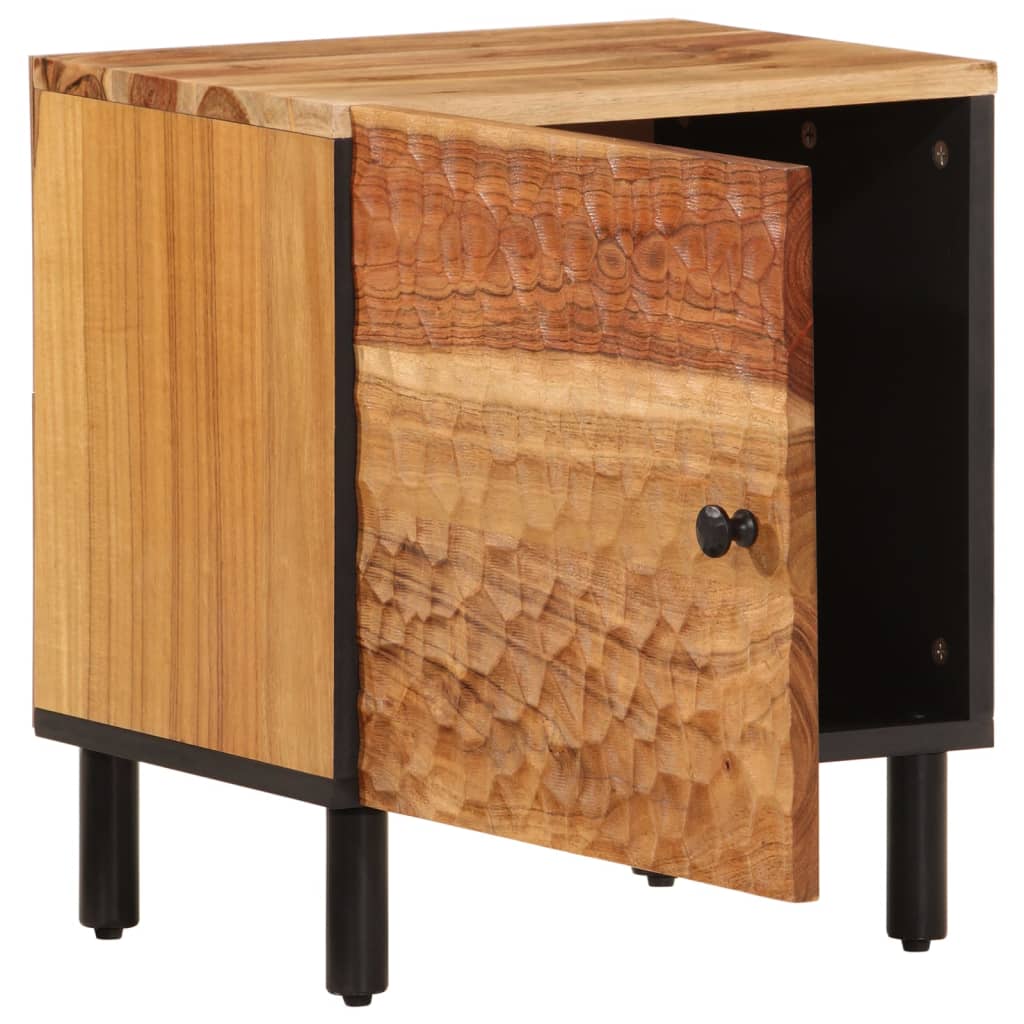 Comodino 40x33x46 cm in Legno Massello di Acacia