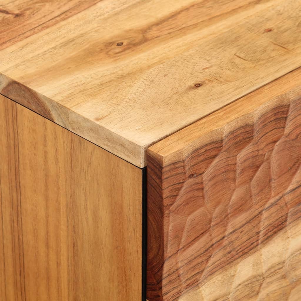 Comodino 40x33x46 cm in Legno Massello di Acacia