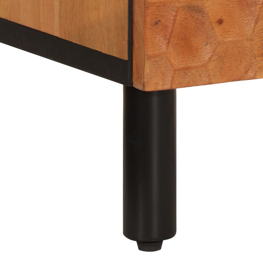 Comodino 40x33x46 cm in Legno Massello di Acacia