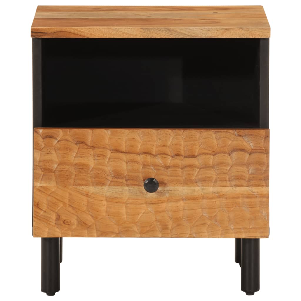 Comodini 2pz 40x33x46 cm in Legno Massello di Acacia