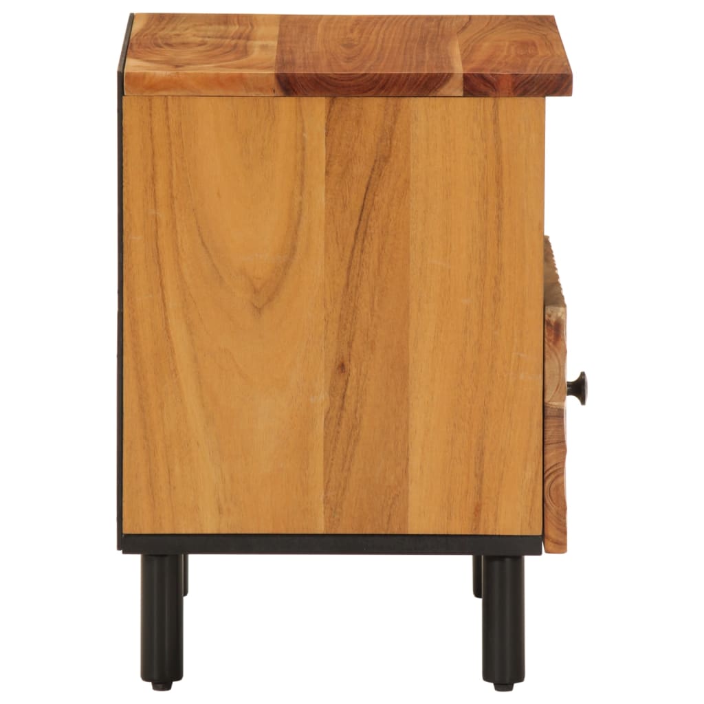 Comodini 2pz 40x33x46 cm in Legno Massello di Acacia