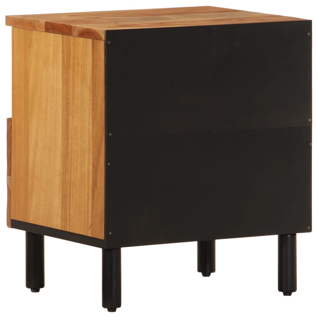 Comodini 2pz 40x33x46 cm in Legno Massello di Acacia