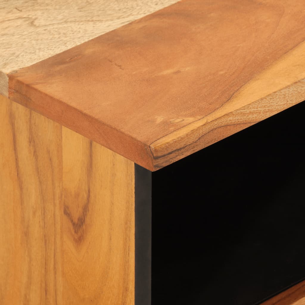 Comodini 2pz 40x33x46 cm in Legno Massello di Acacia