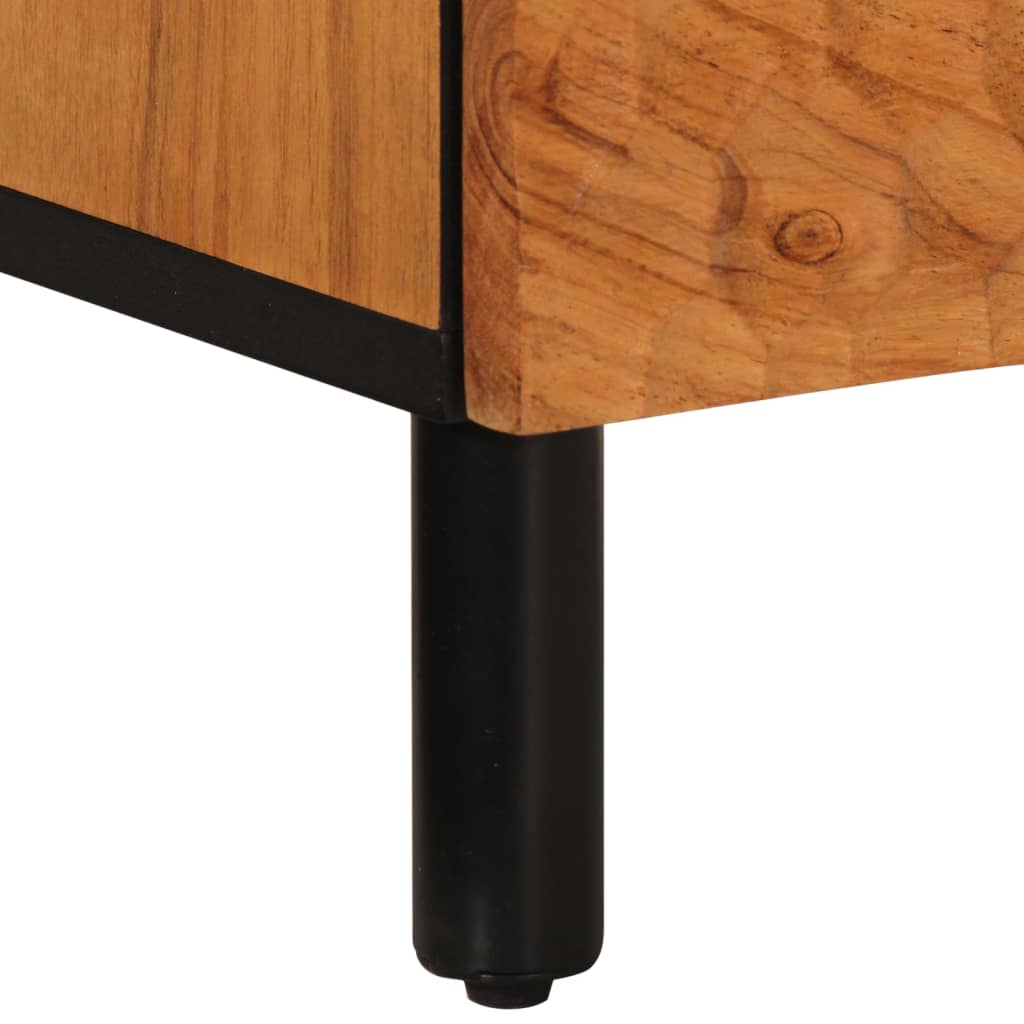 Comodini 2pz 40x33x46 cm in Legno Massello di Acacia