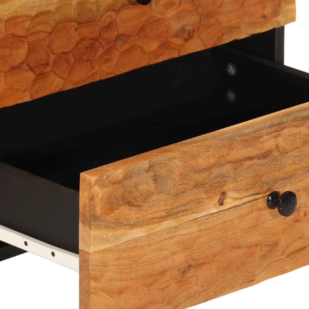 Comodino 50x33x60 cm in Legno Massello di Acacia