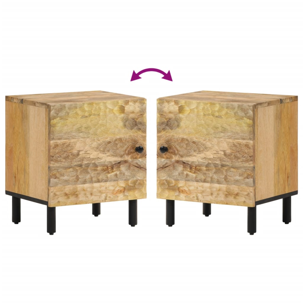 Comodino 40x33x46 cm in Legno Massello di Mango