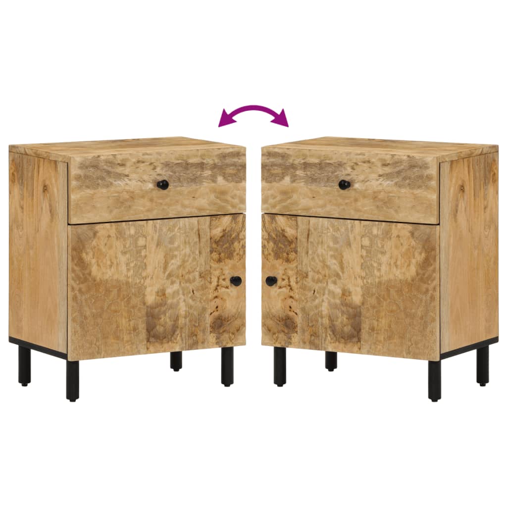 Comodino 50x33x60 cm in Legno Massello di Mango