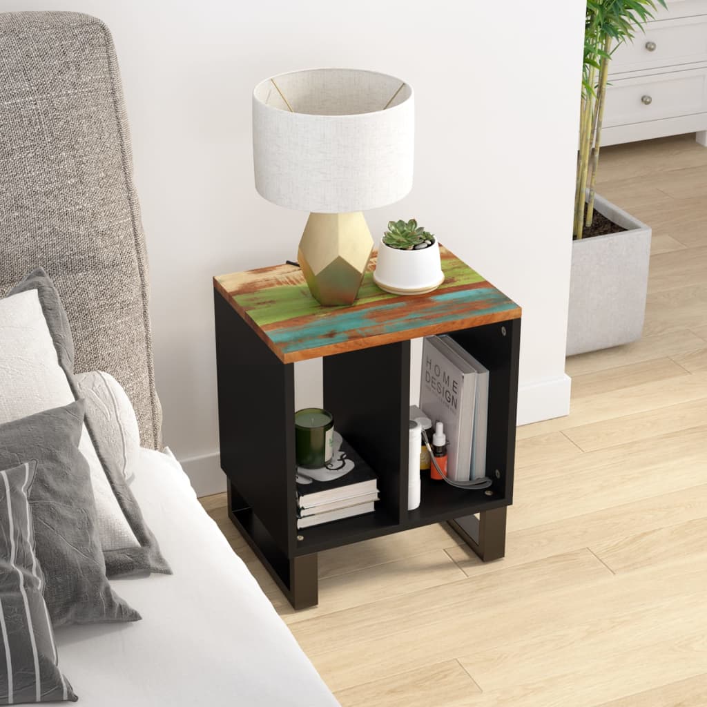 Tavolino 40x31x46 cm Legno Massello Recupero e Multistrato