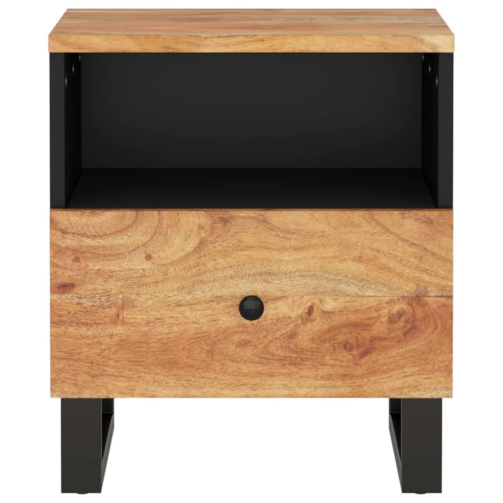 Comodino in Legno Massello di Acacia e Legno Multistrato