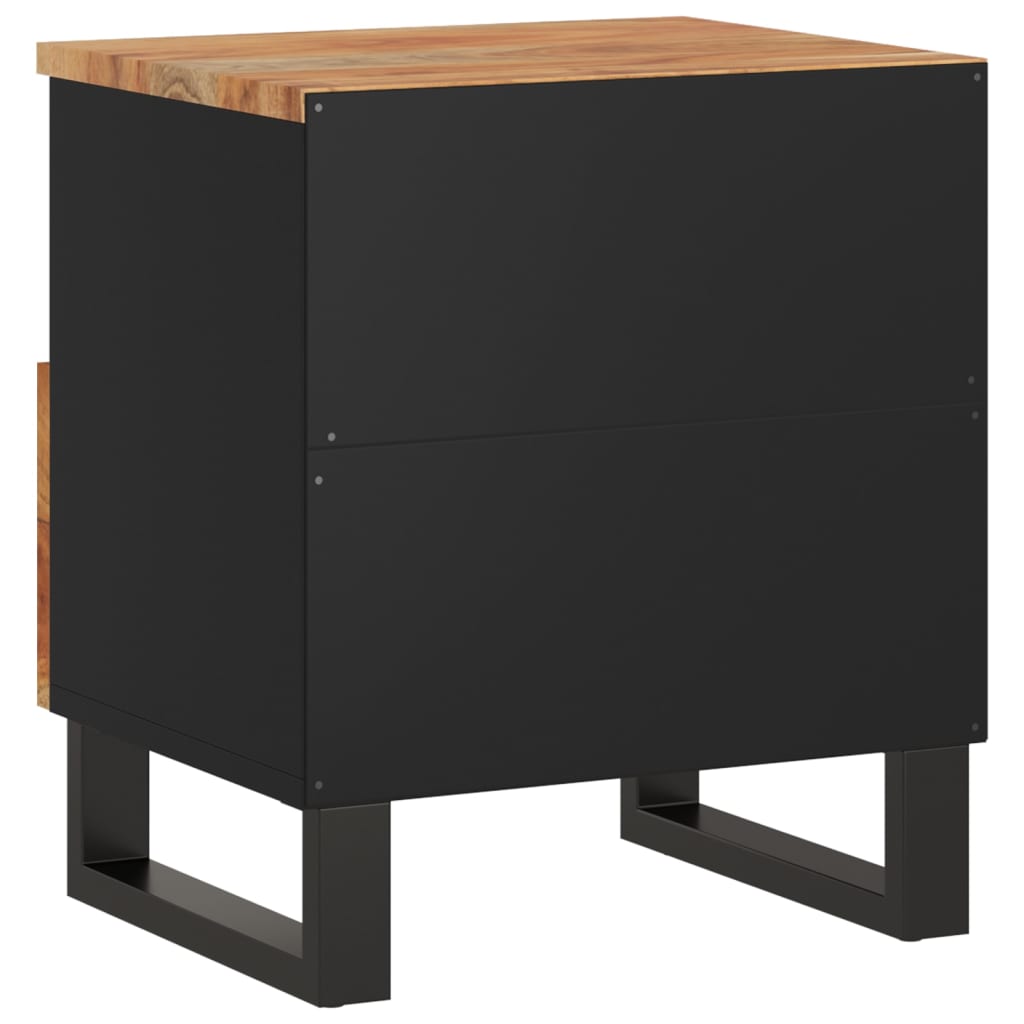 Comodino in Legno Massello di Acacia e Legno Multistrato