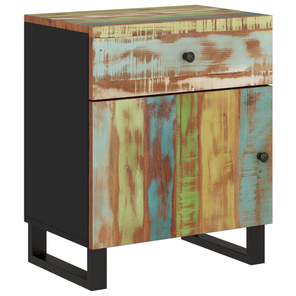 Comodino 50x33x60cm Legno Massello Recupero e Legno Multistrato