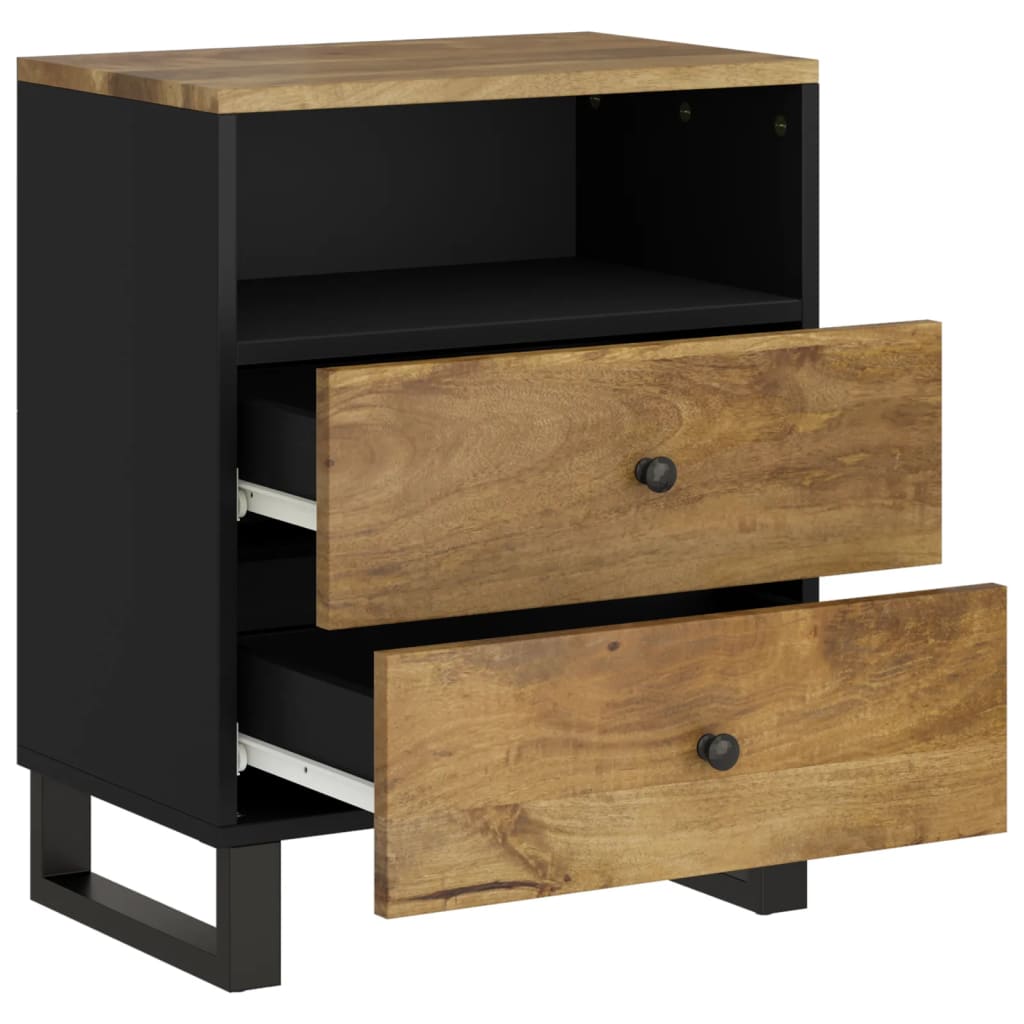 Comodino 50x33x62cm Legno Massello di Mango e Legno Multistrato