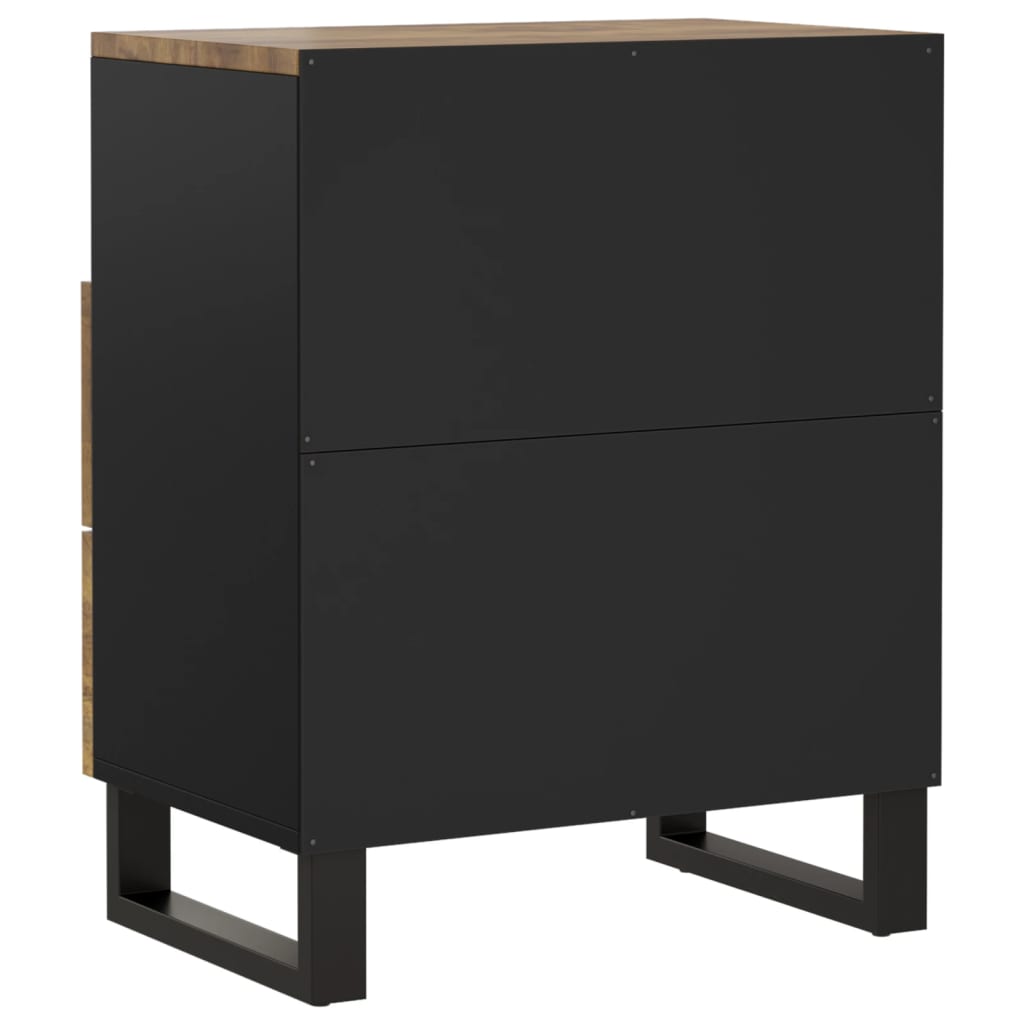 Comodino 50x33x62cm Legno Massello di Mango e Legno Multistrato