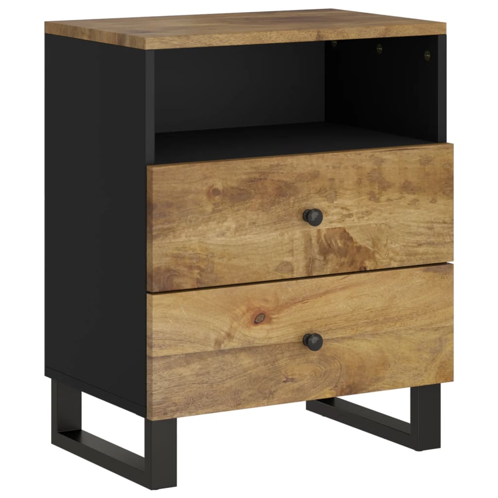 Comodino 50x33x62cm Legno Massello di Mango e Legno Multistrato
