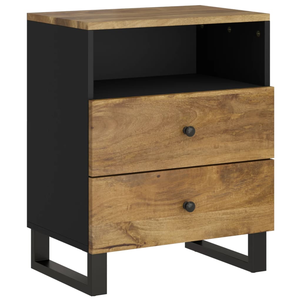 Comodino 50x33x62cm Legno Massello di Mango e Legno Multistrato