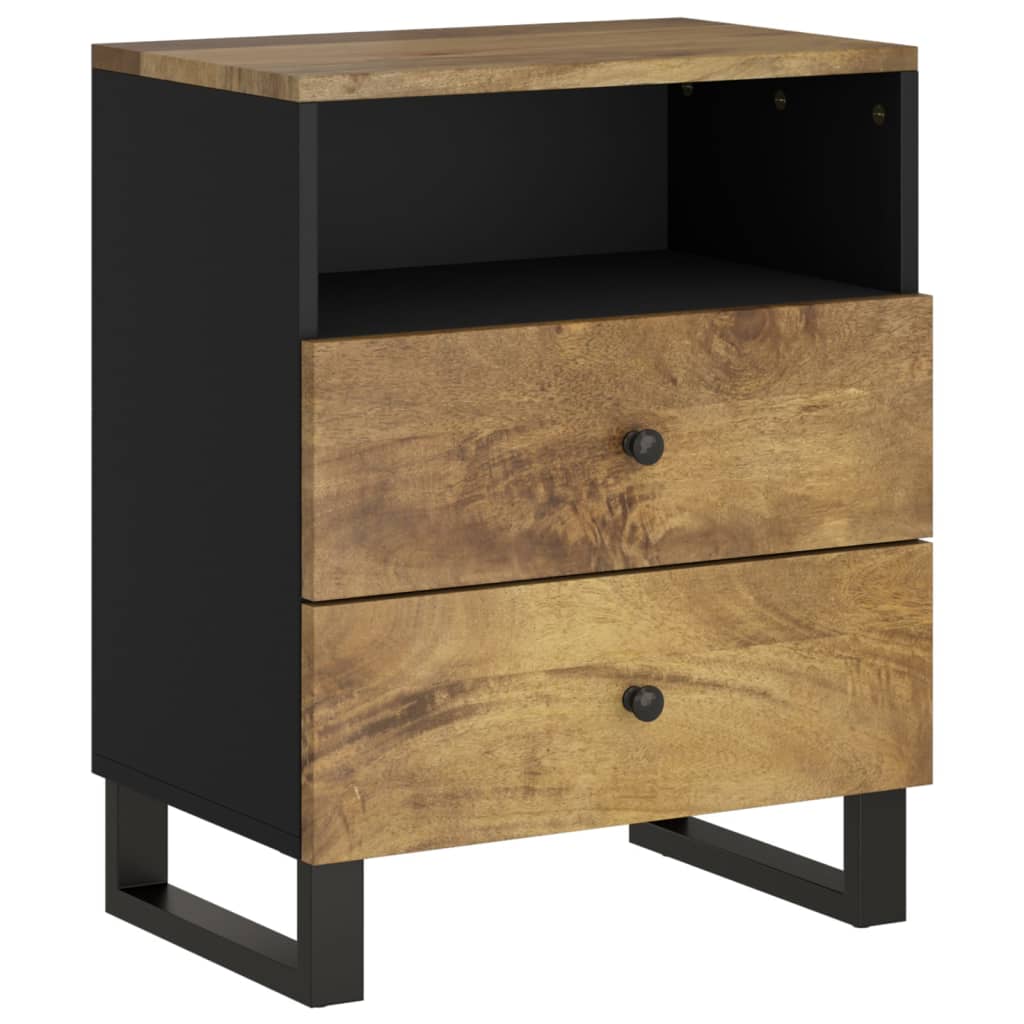 Comodino 50x33x62cm Legno Massello di Mango e Legno Multistrato
