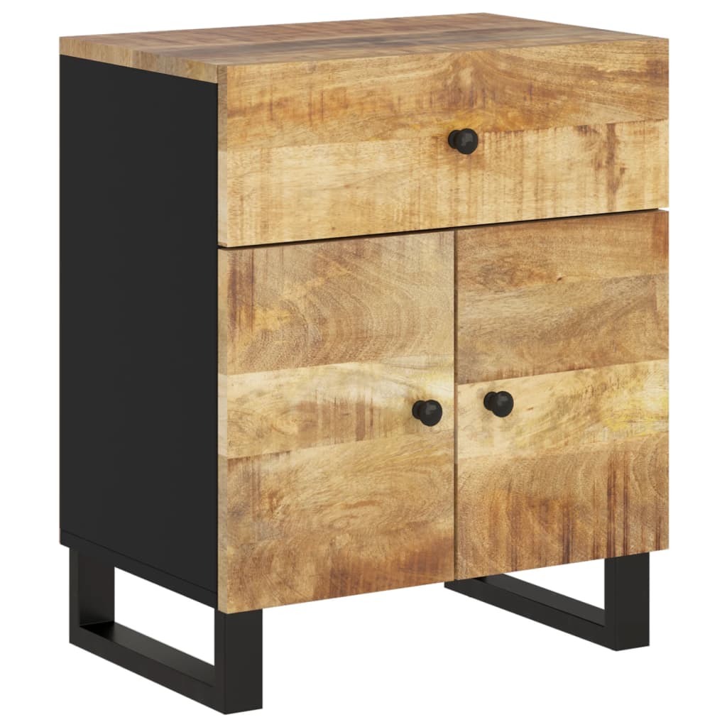 Comodino 50x33x60cm Legno Massello di Mango e Legno Multistrato