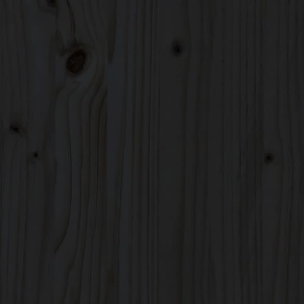 Portalegna Nero 110x35x108,5 cm in Legno Massello di Pino