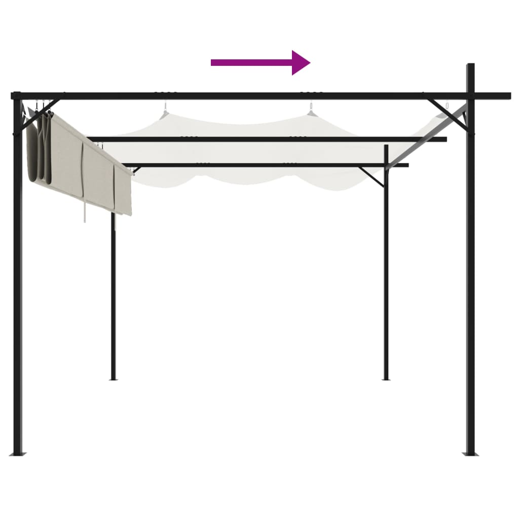 Pergola con Tetto Retrattile Crema 295x292x230 cm