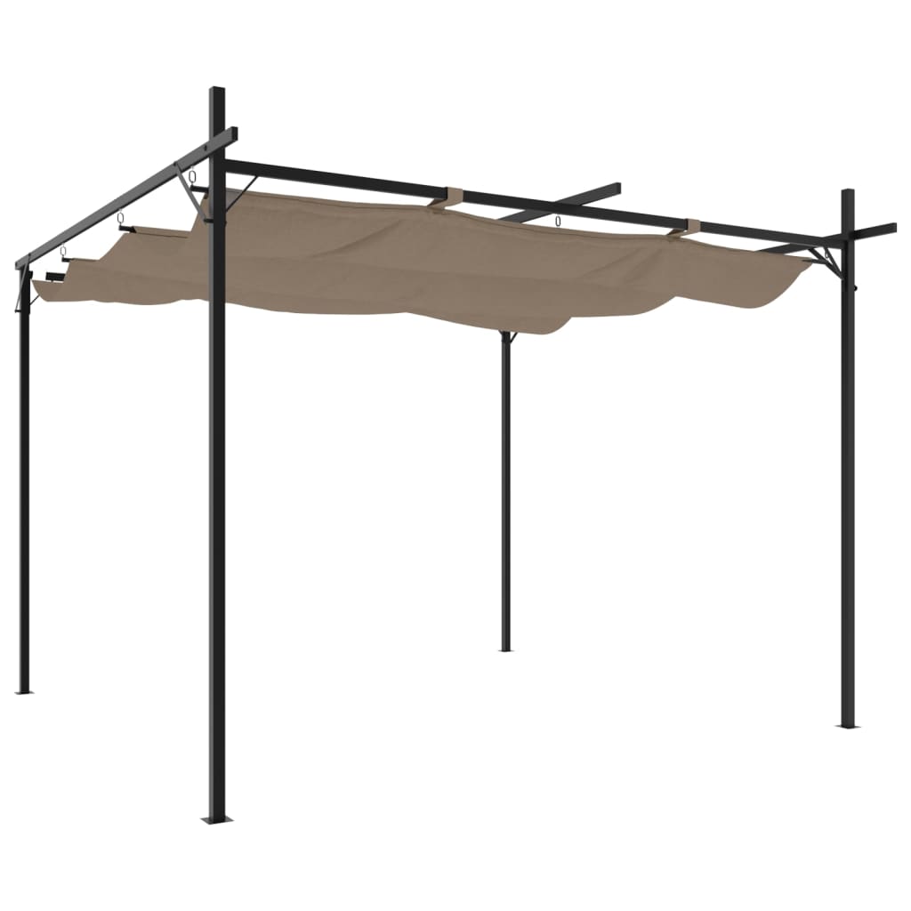 Pergola con Tetto Retrattile Tortora 295x292x230 cm