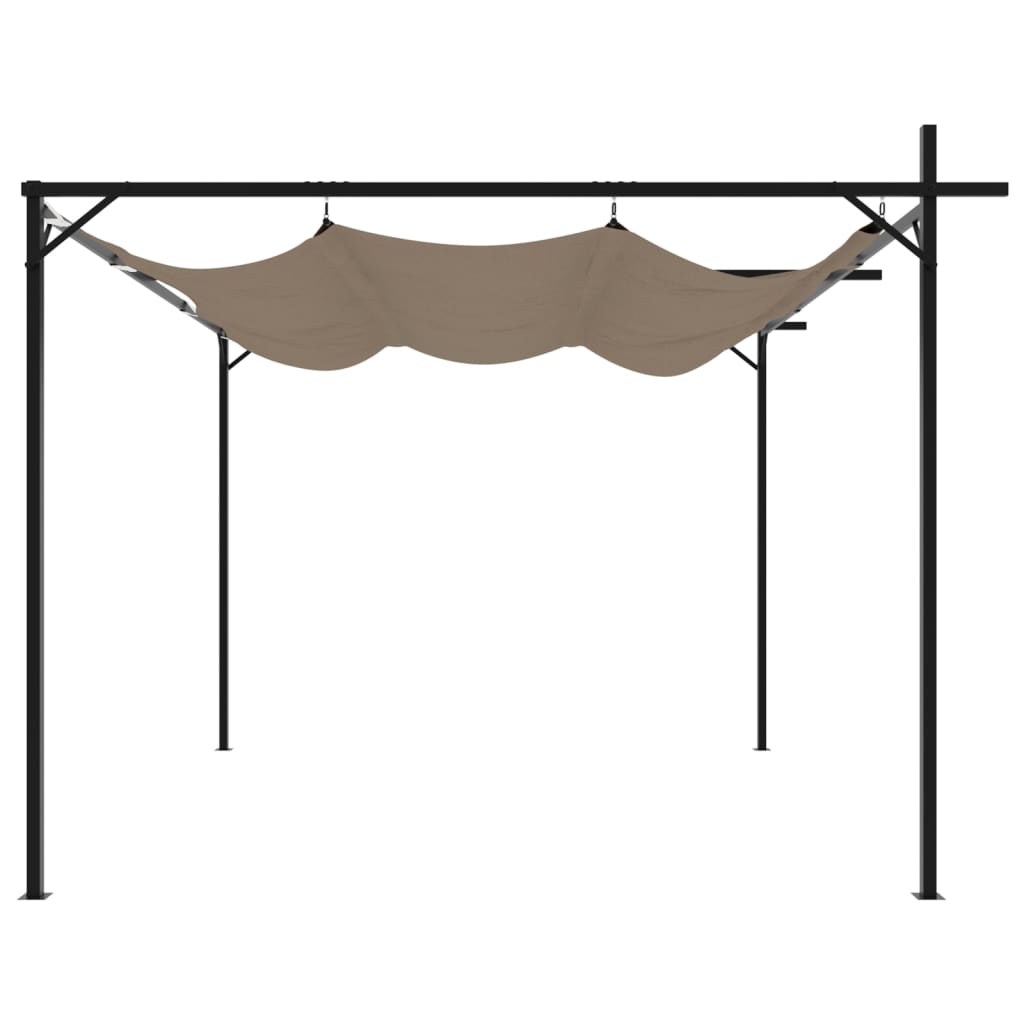 Pergola con Tetto Retrattile Tortora 295x292x230 cm