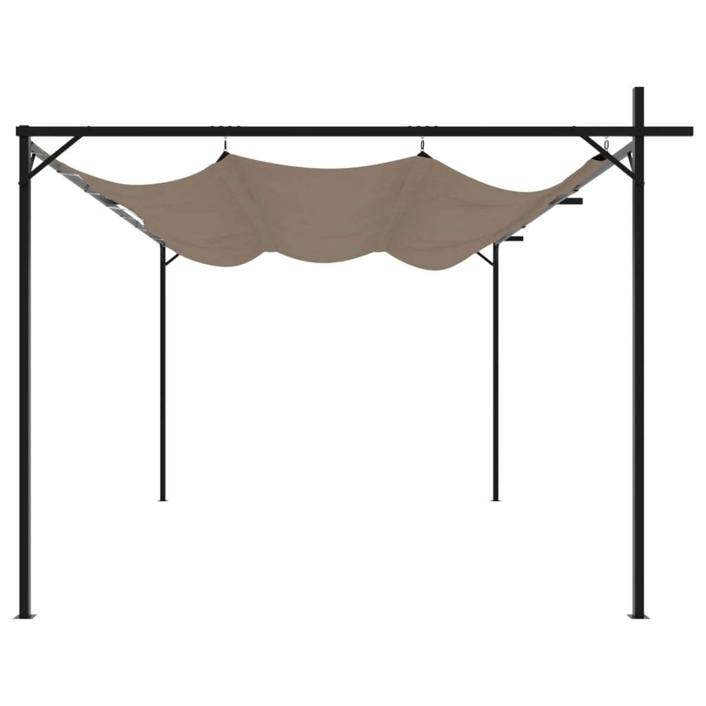 Pergola con Tetto Retrattile Tortora 395x292x230 cm
