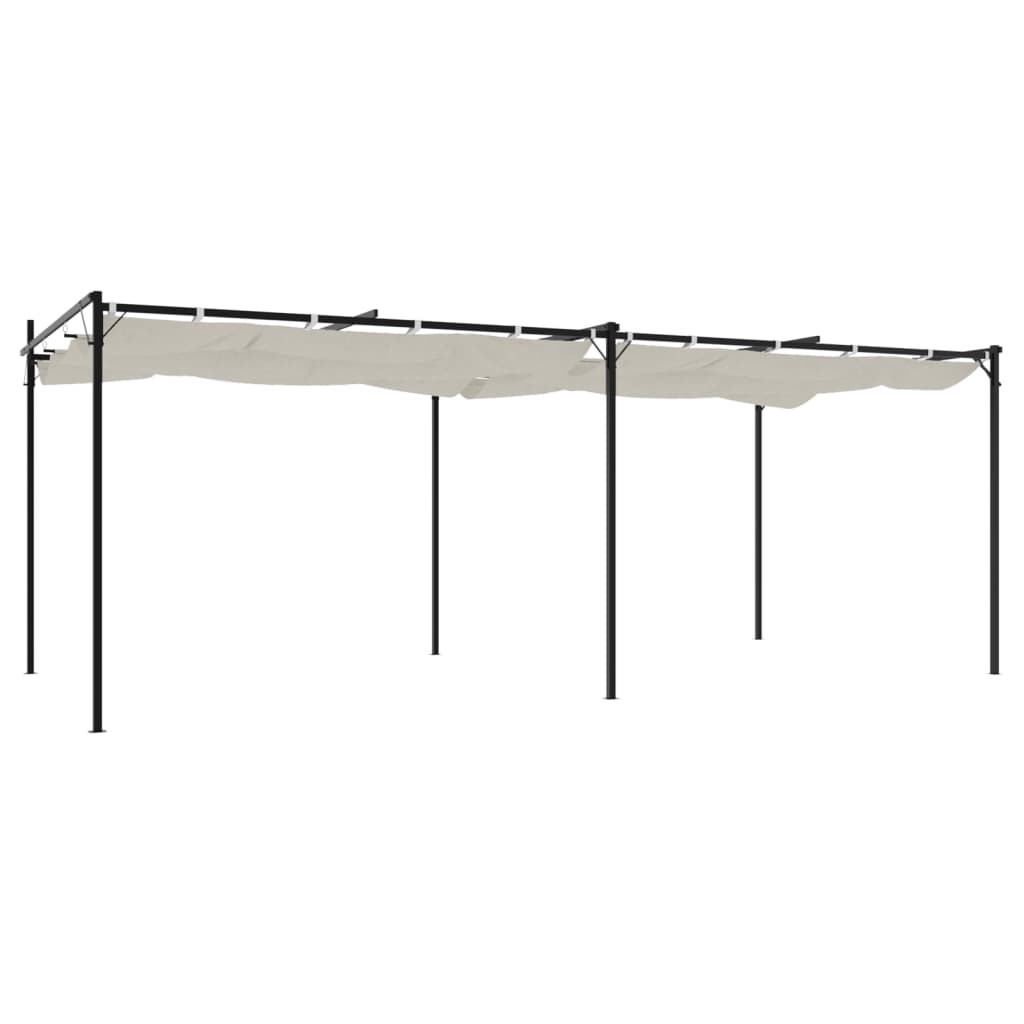 Pergola con Tetto Retrattile Crema 589x292x230 cm