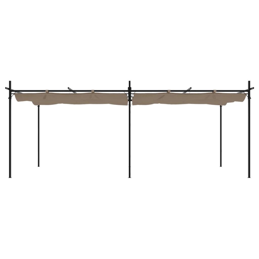 Pergola con Tetto Retrattile Tortora 589x292x230 cm