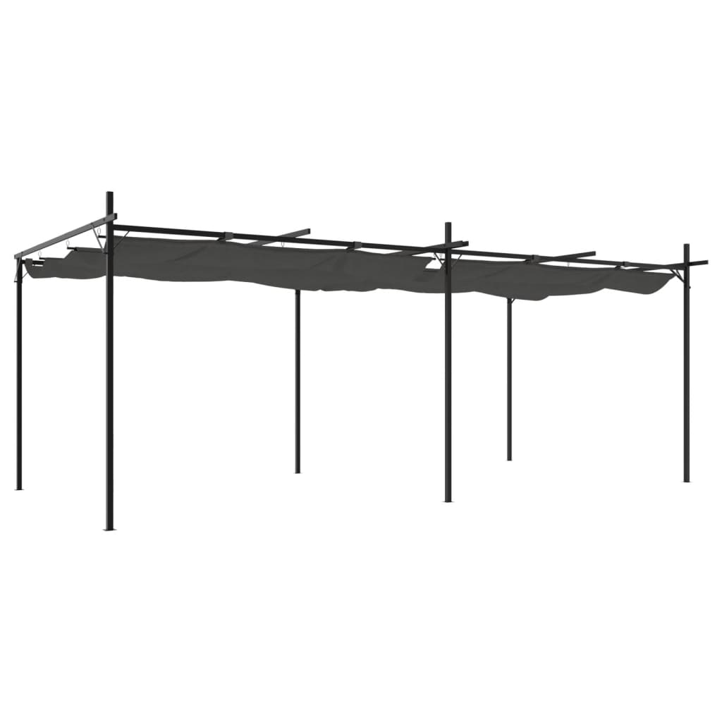 Pergola con Tetto Retrattile Antracite 589x292x230 cm