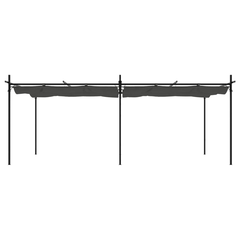 Pergola con Tetto Retrattile Antracite 589x292x230 cm