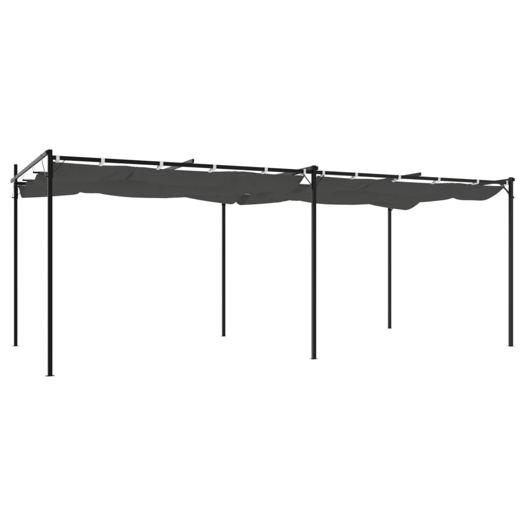 Pergola con Tetto Retrattile Antracite 589x292x230 cm