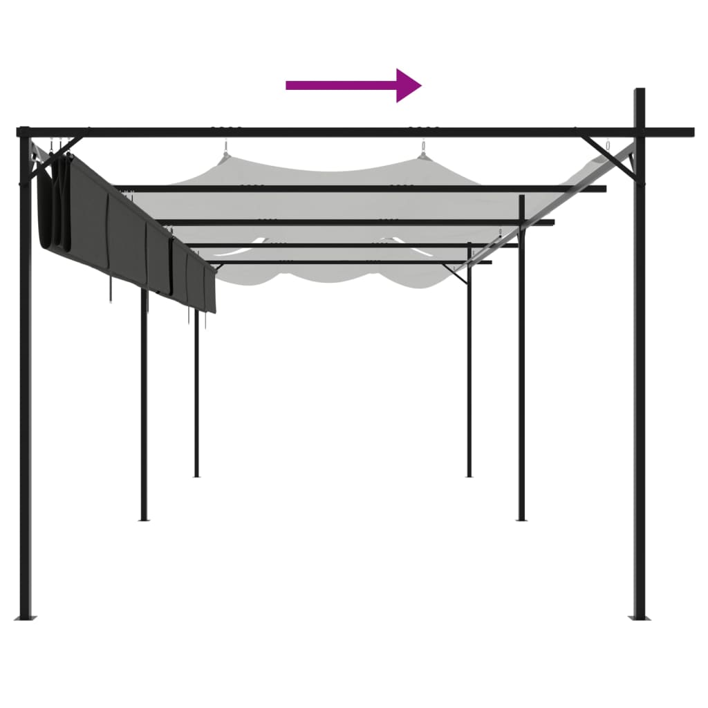 Pergola con Tetto Retrattile Antracite 589x292x230 cm