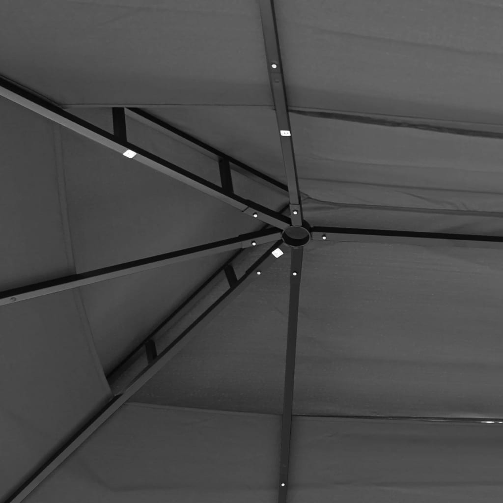 Gazebo con Pareti Laterali Antracite 400x300x270 cm Acciaio