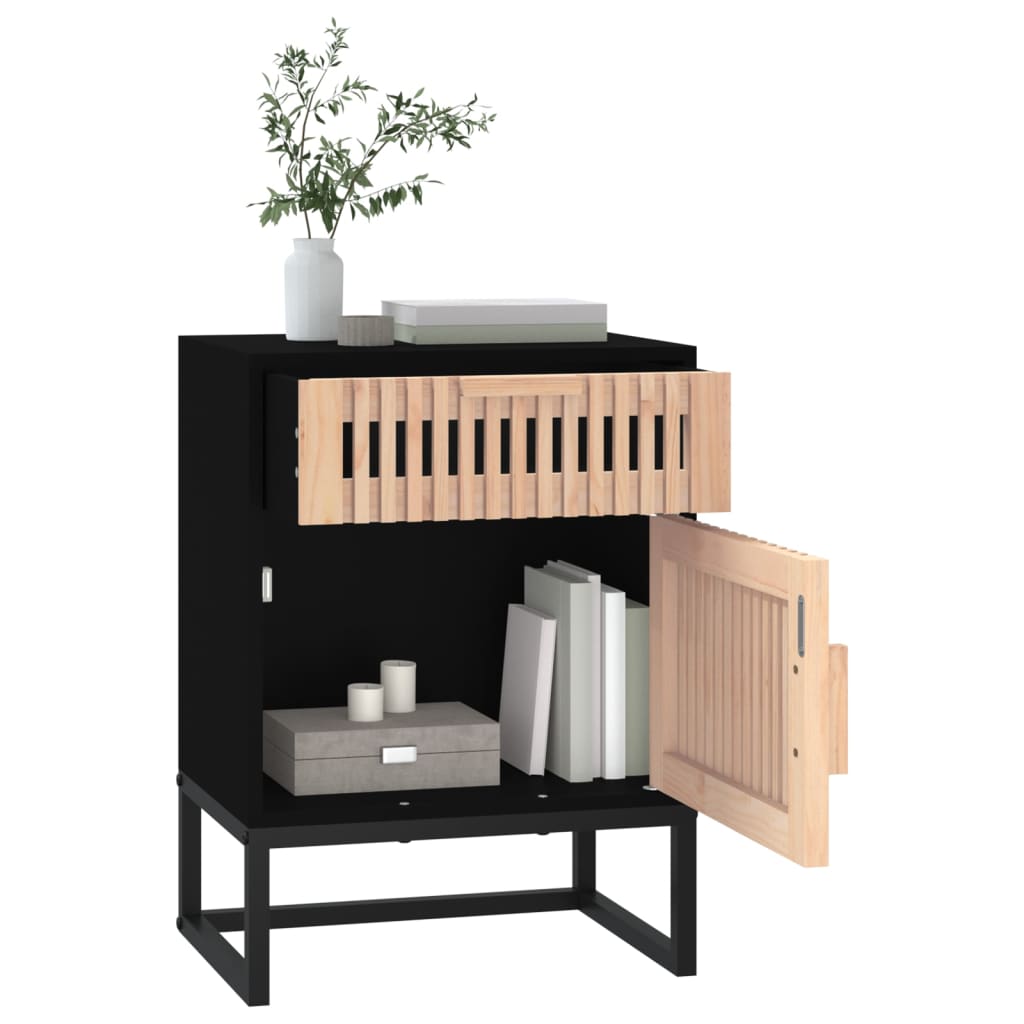 Comodini 2 pz Neri 40x30x55,5 cm Legno Multistrato e Ferro