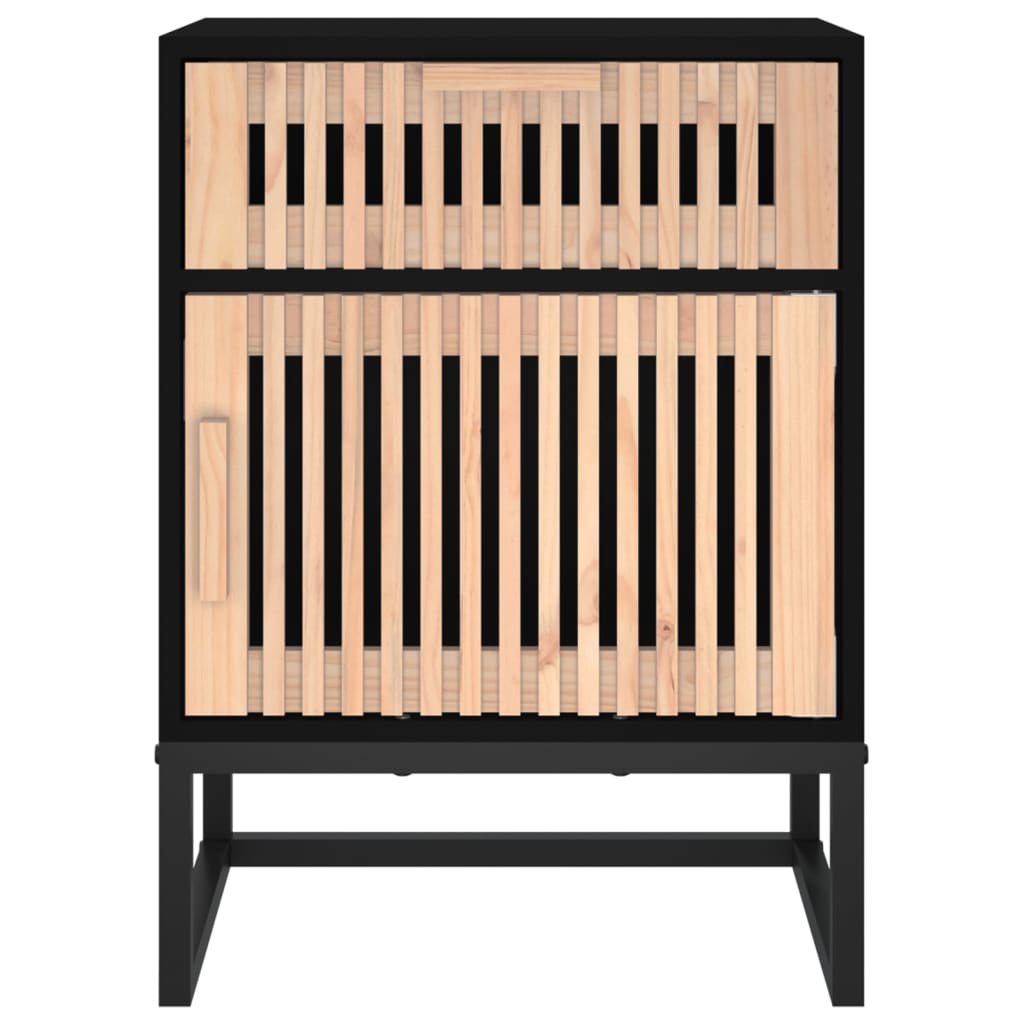 Comodini 2 pz Neri 40x30x55,5 cm Legno Multistrato e Ferro