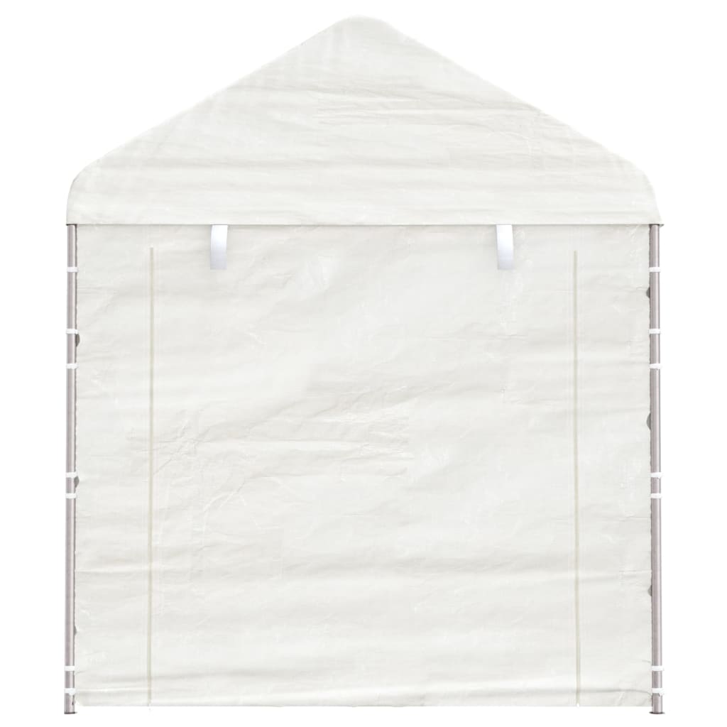 Gazebo con Tetto Bianco 17,84x2,28x2,69 m in Polietilene