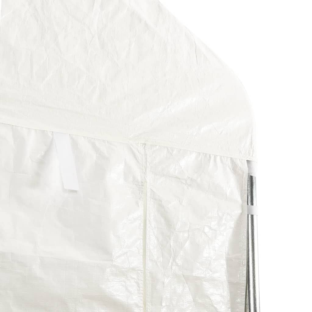 Gazebo con Tetto Bianco 17,84x2,28x2,69 m in Polietilene