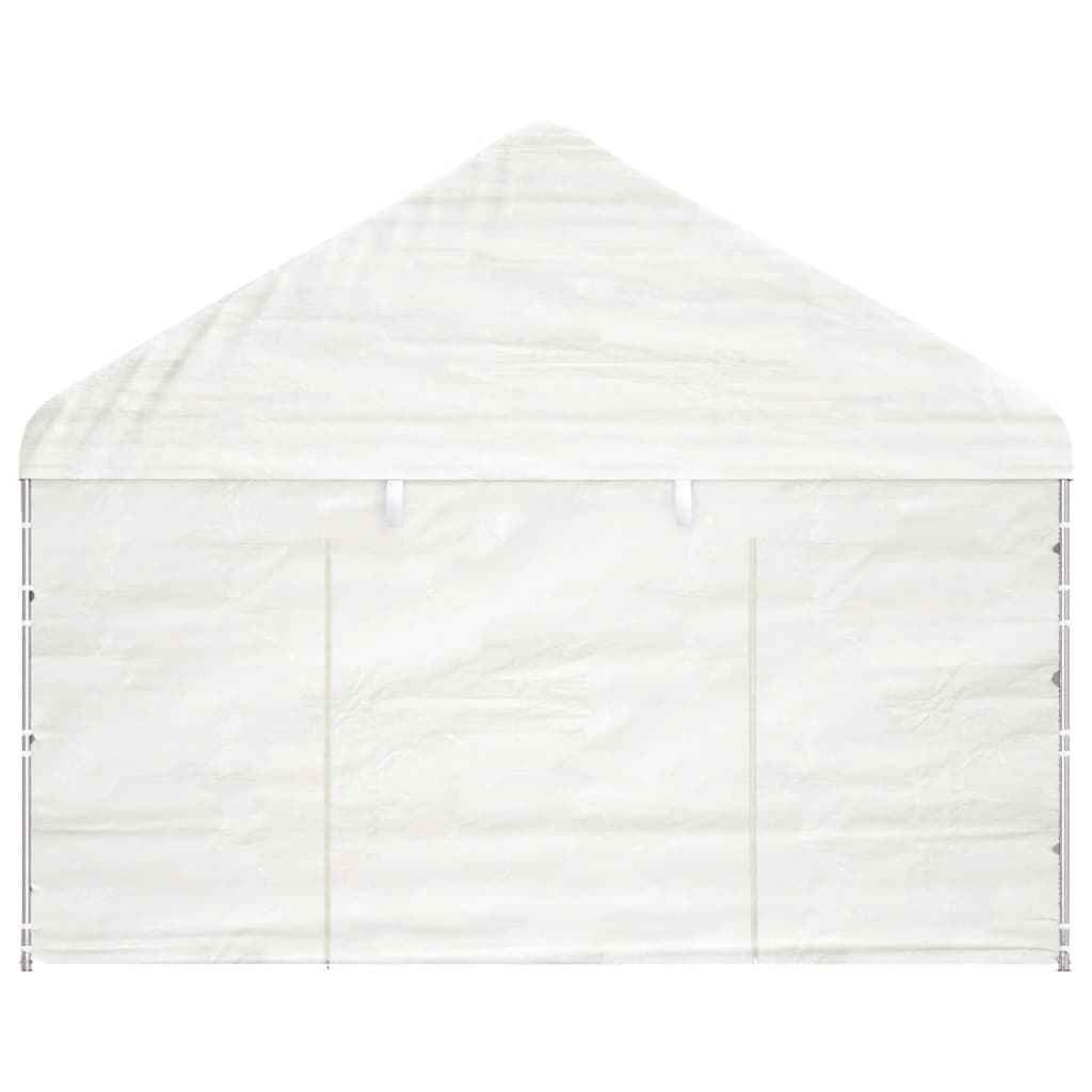 Gazebo con Tetto Bianco 8,92x4,08x3,22 m in Polietilene