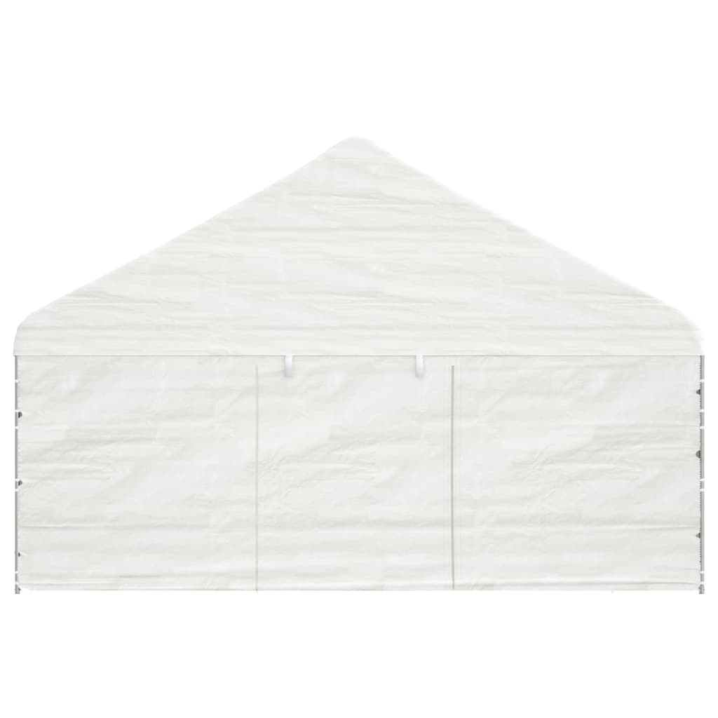 Gazebo con Tetto Bianco 15,61x5,88x3,75 m in Polietilene