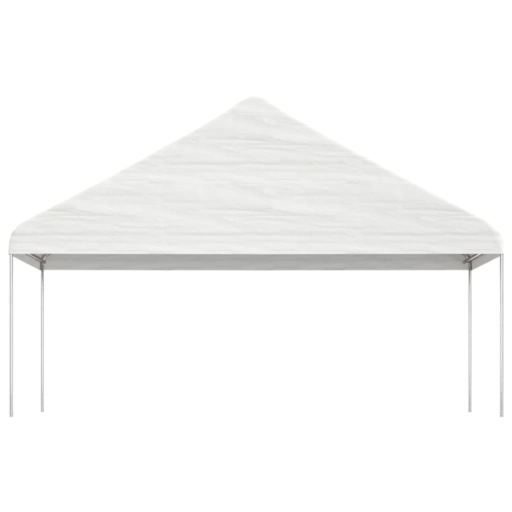 Gazebo con Tetto Bianco 6,69x5,88x3,75 m in Polietilene