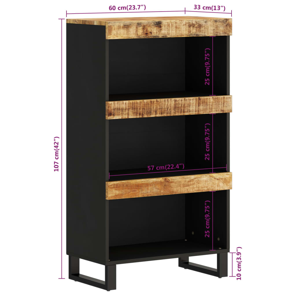Credenza 60x33x107 cm in Legno Massello di Mango