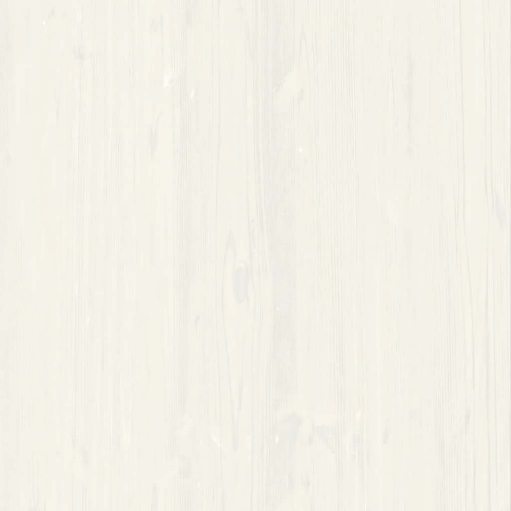Comodino VIGO Bianco 42x35x42 cm in Legno Massello di Pino