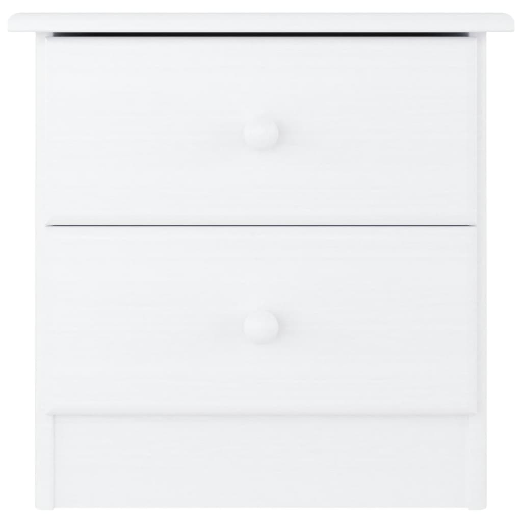 Comodino ALTA Bianco 41x35x41 cm in Legno Massello di Pino